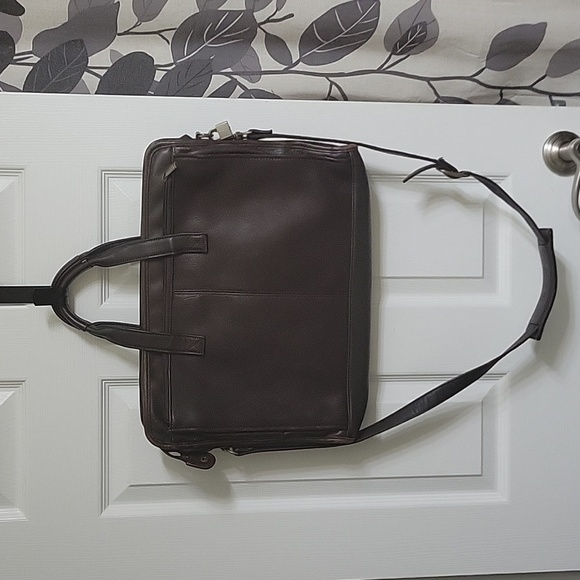 Vintage Protocol Dark Brown 100% Genuine Leather Briefcase